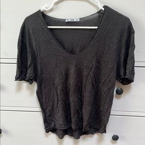 Zara Women's Black V-Neck Top